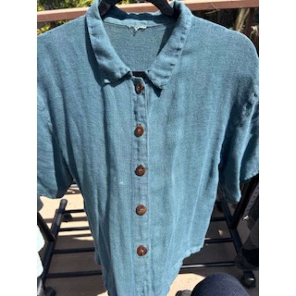 Blue Linen Shirts 2 Piece - Picture 2 of 5